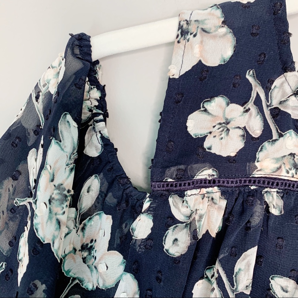 Aqua short sleeve cold shoulder tie front blouse - Picture 5 of 11